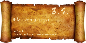 Báthory Irma névjegykártya