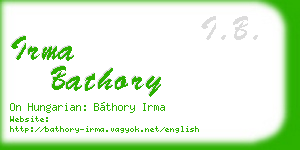 irma bathory business card