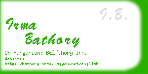 irma bathory business card